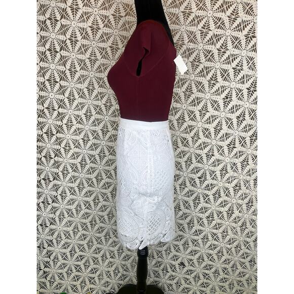 Gianni Bini Mindy Crochet Cover White Pencil Skirt - Picture 5 of 7